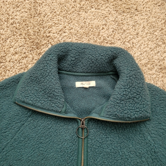 Madewell Polartec Fleece Half Zip Jacket Pullover Sweatshirt Green Size Small - Picture 3 of 6